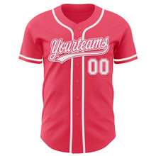 Load image into Gallery viewer, Custom Neon Pink White Authentic Baseball Jersey