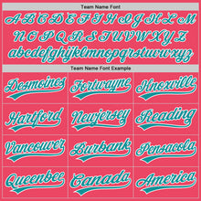 Load image into Gallery viewer, Custom Neon Pink Teal-White Authentic Baseball Jersey