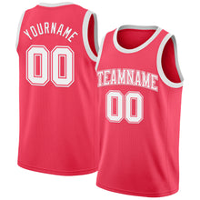 Load image into Gallery viewer, Custom Neon Pink White Authentic Basketball Jersey