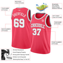 Load image into Gallery viewer, Custom Neon Pink White-Gray Authentic Basketball Jersey