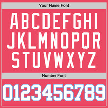 Load image into Gallery viewer, Custom Neon Pink White-Light Blue Authentic Basketball Jersey