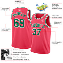 Load image into Gallery viewer, Custom Neon Pink Kelly Green-White Authentic Basketball Jersey