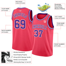 Load image into Gallery viewer, Custom Neon Pink Purple-White Authentic Basketball Jersey