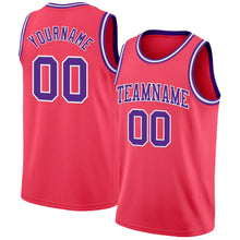 Load image into Gallery viewer, Custom Neon Pink Purple-White Authentic Basketball Jersey