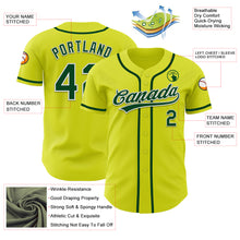 Load image into Gallery viewer, Custom Neon Yellow Green-White Authentic Baseball Jersey