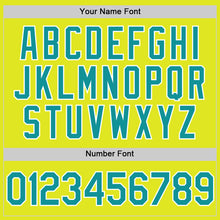 Load image into Gallery viewer, Custom Neon Yellow Teal-White Authentic Baseball Jersey