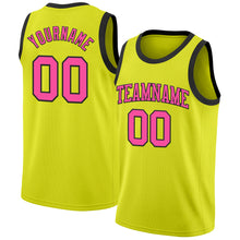 Load image into Gallery viewer, Custom Neon Yellow Pink-Black Authentic Basketball Jersey