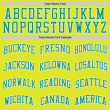 Load image into Gallery viewer, Custom Neon Yellow Teal-White Authentic Basketball Jersey
