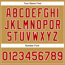Load image into Gallery viewer, Custom Old Gold Red-White Authentic Baseball Jersey
