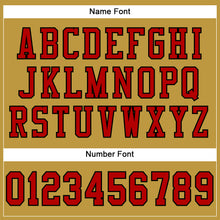 Load image into Gallery viewer, Custom Old Gold Red-Black Mesh Authentic Football Jersey
