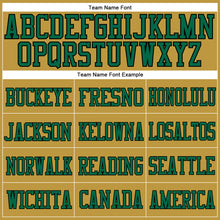 Load image into Gallery viewer, Custom Old Gold Kelly Green-Black Mesh Authentic Football Jersey