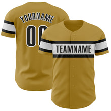 Load image into Gallery viewer, Custom Old Gold Black-White Authentic Baseball Jersey