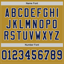 Load image into Gallery viewer, Custom Old Gold Navy-White Mesh Authentic Throwback Football Jersey