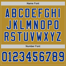 Load image into Gallery viewer, Custom Old Gold Royal-White Mesh Authentic Throwback Football Jersey