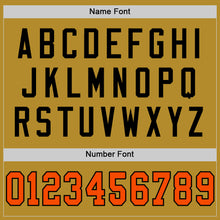 Load image into Gallery viewer, Custom Old Gold Orange-Black Mesh Authentic Throwback Football Jersey