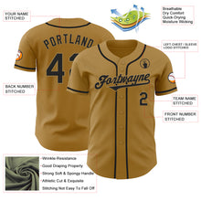 Load image into Gallery viewer, Custom Old Gold Black Authentic Baseball Jersey