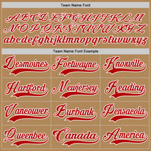 Load image into Gallery viewer, Custom Old Gold Red-White Hockey Jersey