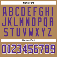 Load image into Gallery viewer, Custom Old Gold Purple-White Hockey Jersey