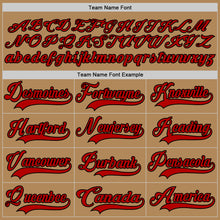 Load image into Gallery viewer, Custom Old Gold Red-Black Hockey Jersey