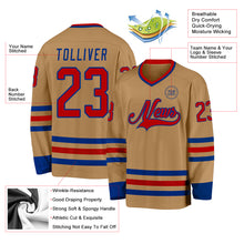 Load image into Gallery viewer, Custom Old Gold Red-Royal Hockey Jersey