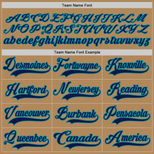 Load image into Gallery viewer, Custom Old Gold Navy-Teal Hockey Jersey