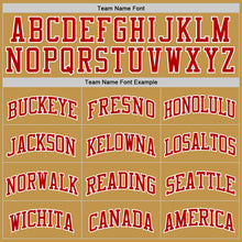 Load image into Gallery viewer, Custom Old Gold Red-White Authentic Basketball Jersey