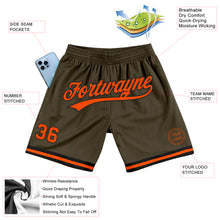 Load image into Gallery viewer, Custom Olive Orange-Black Authentic Throwback Salute To Service Basketball Shorts