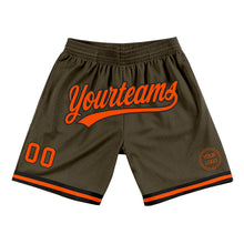 Load image into Gallery viewer, Custom Olive Orange-Black Authentic Throwback Salute To Service Basketball Shorts