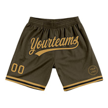 Load image into Gallery viewer, Custom Olive Old Gold-Black Authentic Throwback Salute To Service Basketball Shorts