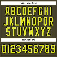 Load image into Gallery viewer, Custom Olive Neon Yellow-Black Performance Salute To Service T-Shirt