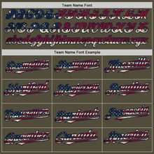 Load image into Gallery viewer, Custom Olive Vintage USA Flag-Navy Mesh Authentic Throwback Salute To Service Baseball Jersey