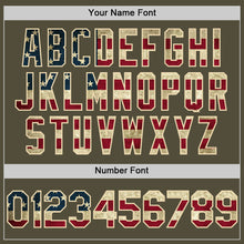 Load image into Gallery viewer, Custom Olive Vintage USA Flag-Cream Mesh Authentic Throwback Salute To Service Baseball Jersey