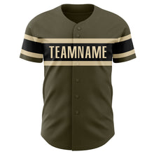 Load image into Gallery viewer, Custom Olive Camo Black-Cream Authentic Salute To Service Baseball Jersey