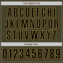 Load image into Gallery viewer, Custom Olive Black-Old Gold Authentic Salute To Service Baseball Jersey