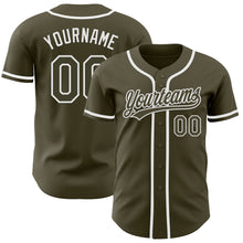 Load image into Gallery viewer, Custom Olive White Authentic Salute To Service Baseball Jersey