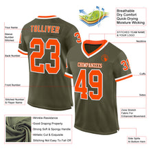 Load image into Gallery viewer, Custom Olive Orange-White Mesh Authentic Throwback Salute To Service Football Jersey