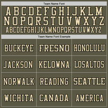 Load image into Gallery viewer, Custom Olive Camo Black-Cream Mesh Authentic Throwback Salute To Service Football Jersey