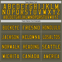 Load image into Gallery viewer, Custom Olive Black-Gold Mesh Authentic Throwback Salute To Service Football Jersey