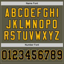 Load image into Gallery viewer, Custom Olive Black-Gold Mesh Authentic Throwback Salute To Service Football Jersey