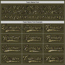 Load image into Gallery viewer, Custom Olive Camo Black-Cream Salute To Service Hockey Lace Neck Jersey