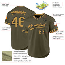 Load image into Gallery viewer, Custom Olive Old Gold-Black Authentic Throwback Salute To Service Baseball Jersey