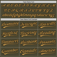 Load image into Gallery viewer, Custom Olive Old Gold-Black Authentic Throwback Salute To Service Baseball Jersey