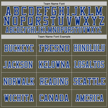 Load image into Gallery viewer, Custom Olive Royal-White Mesh Authentic Salute To Service Football Jersey