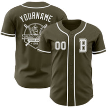 Load image into Gallery viewer, Custom Olive White Authentic Salute To Service Baseball Jersey