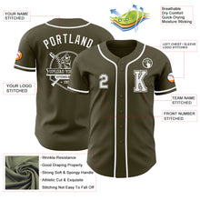 Load image into Gallery viewer, Custom Olive White Authentic Salute To Service Baseball Jersey