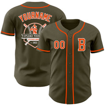 Load image into Gallery viewer, Custom Olive Orange-White Authentic Salute To Service Baseball Jersey