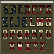 Load image into Gallery viewer, Custom Olive Vintage USA Flag-Black Authentic Salute To Service Baseball Jersey