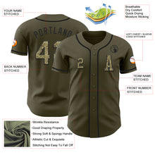 Load image into Gallery viewer, Custom Olive Camo-Black Authentic Salute To Service Baseball Jersey