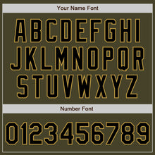 Load image into Gallery viewer, Custom Olive Black-Old Gold Authentic Salute To Service Baseball Jersey