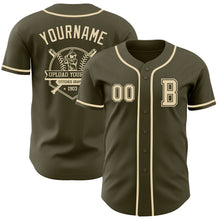 Load image into Gallery viewer, Custom Olive Cream Authentic Salute To Service Baseball Jersey